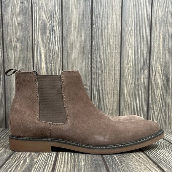 Nordstrom Abound MrZane Men Leather Suede Chelsea Boot Gray Tan Preppy City - Picture 1 of 8